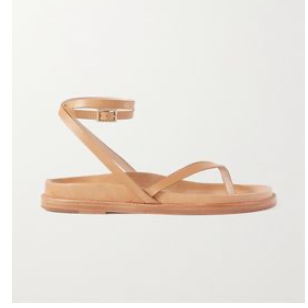 Porte and Paire goat leather sandal - honey beige